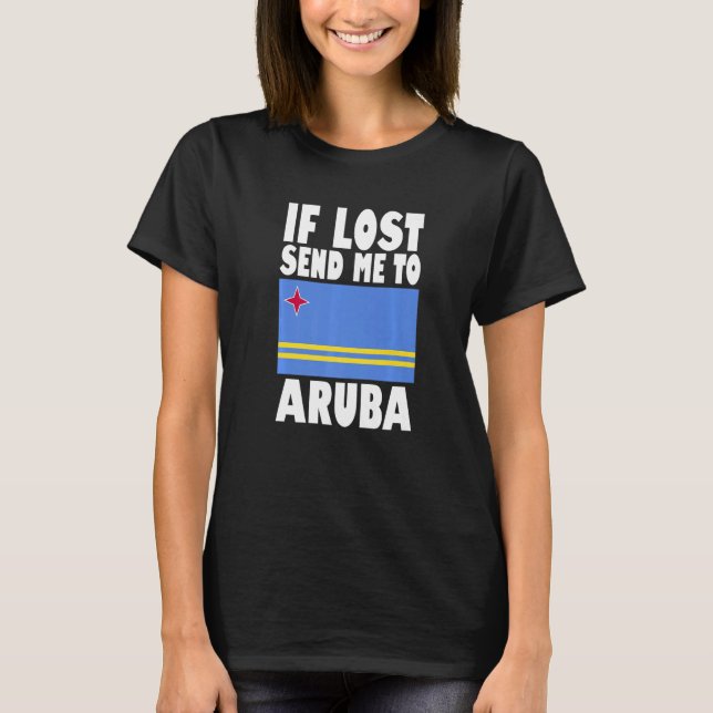 Aruba Flag Design  If lost send me to Aruba Premiu T Shirt (Framsida)