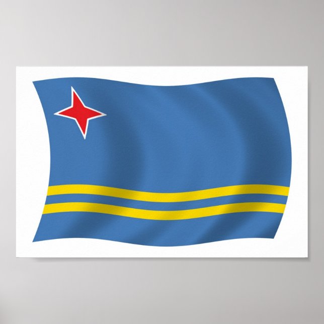 Aruba Flagga Affisch Print (Framsidan)