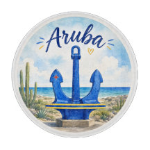 Aruba flagga ankare Karibien ö resa souvenir