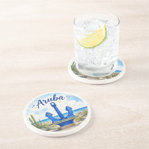 Aruba flagga ankare Karibien ö resa souvenir