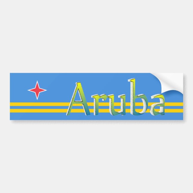 Aruba flagga bildekal (Framsidan)