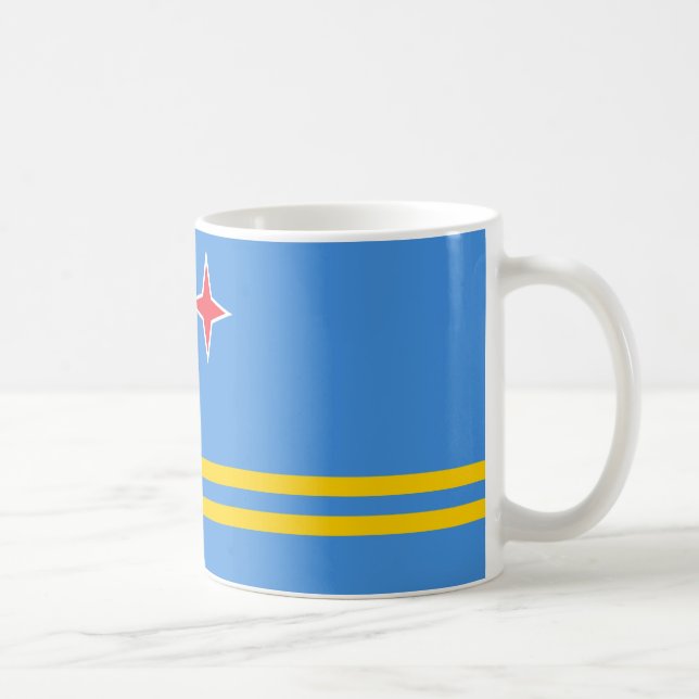 Aruba Flagga Ceramic Mugg (Höger)