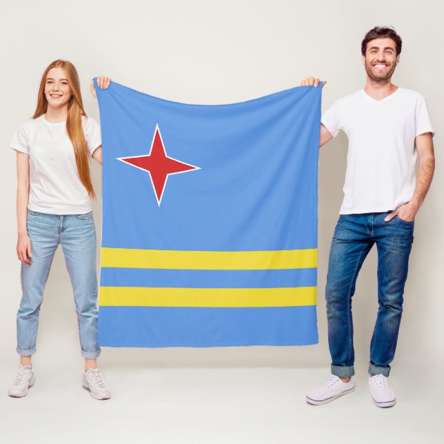Aruba flagga fleecefilt (På plats)