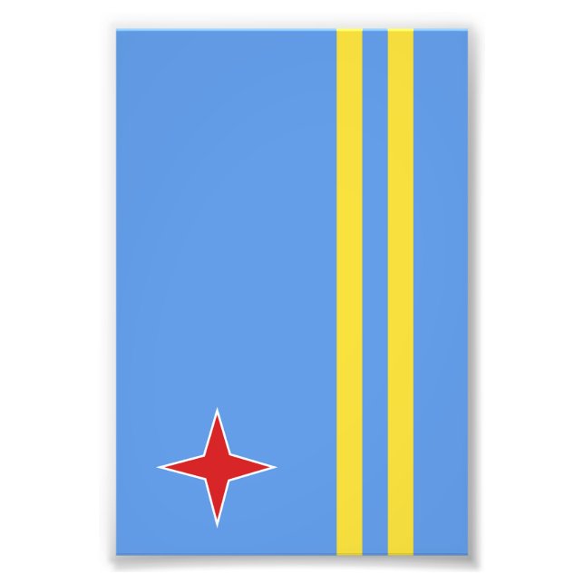 Aruba flagga fototryck (Framsidan)