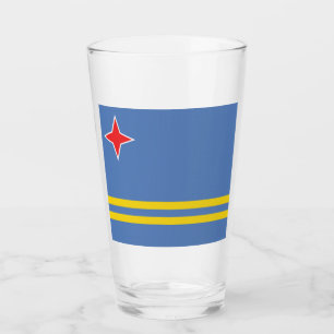 Aruba flagga glaskopp