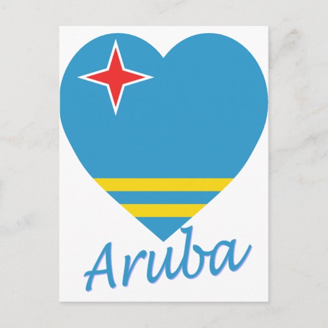 Aruba Flagga Heart Vykort (Framsida)