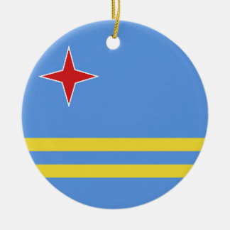 Aruba flagga julgransprydnad keramik