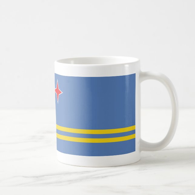 Aruba flagga kaffemugg (Höger)