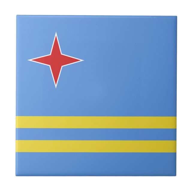 Aruba flagga kakelplatta (Framsidan)