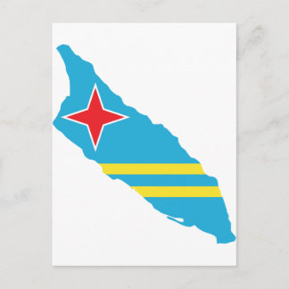 Aruba flagga karta vykort