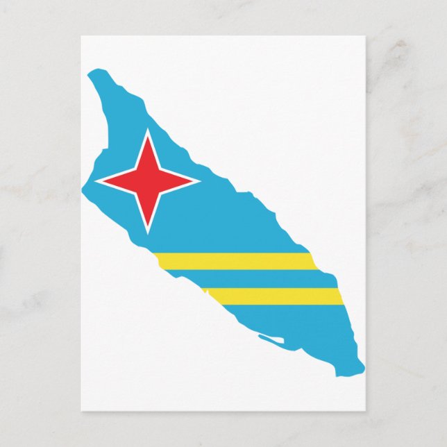 Aruba flagga karta vykort (Framsida)