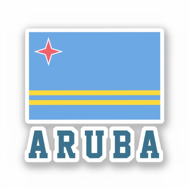 Aruba flagga klistermärken (Framsida)