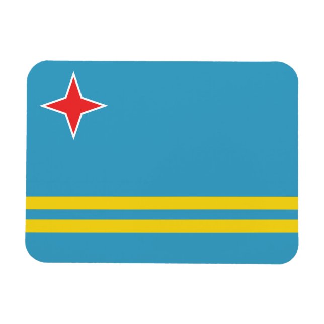 Aruba Flagga Premium Magnet (Horisontell)