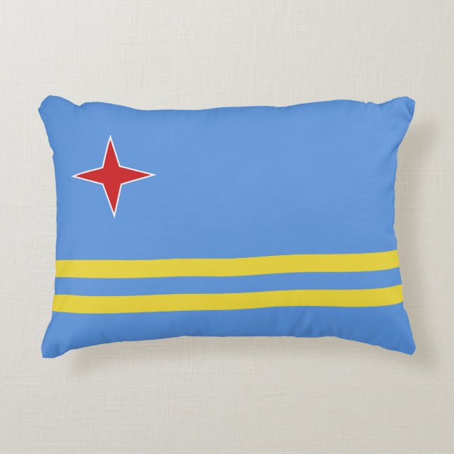 Aruba flagga prydnadskudde (Framsidan)