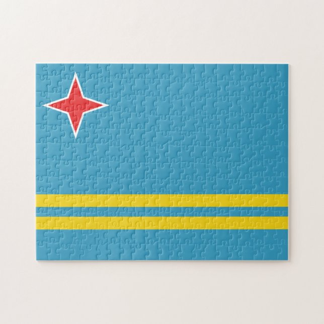 Aruba Flagga Puzzle Pussel (Horisontell)
