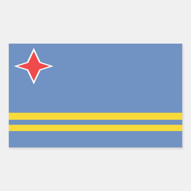 Aruba Flagga Rectangle Stickers Rektangulärt Klistermärke (Framsida)