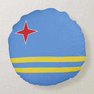 Aruba flagga rund kudde