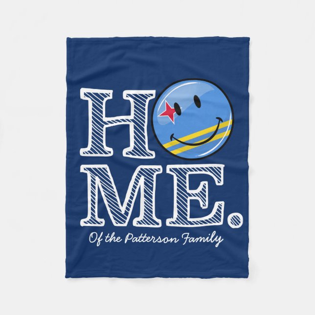 Aruba flagga som ler husvärmeapparaten fleecefilt (Framsidan)