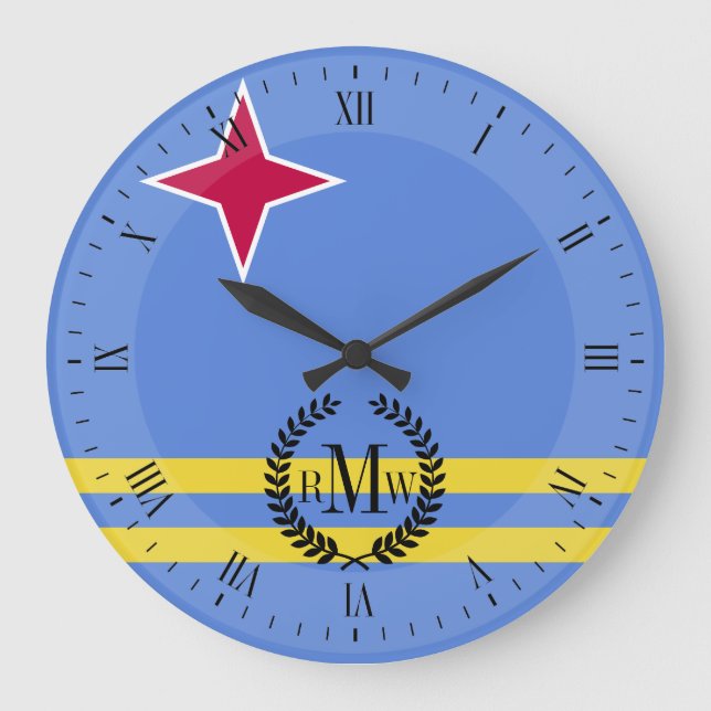 Aruba flagga stor klocka (Framsida)