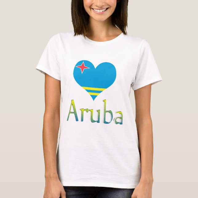 Aruba flagga t shirt (Framsida)