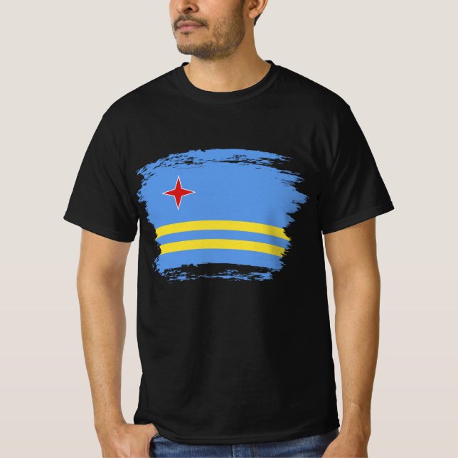 Aruba flagga t shirt (Framsida)