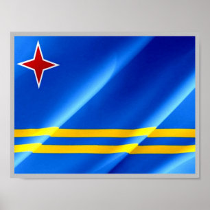 Aruba - Flagga Wave - Poster