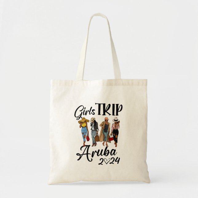 Aruba Girls Resa 2024 Birthday Women Vacatio Tygkasse (Framsidan)