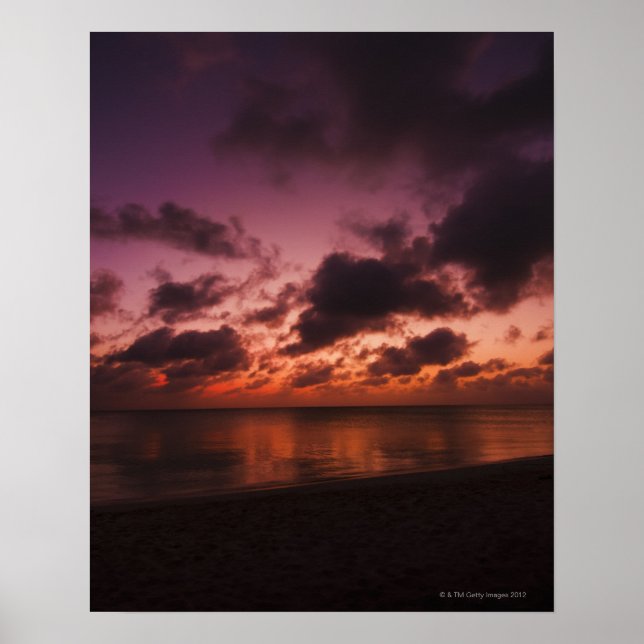 Aruba, hav vid solnedgång poster (Framsidan)