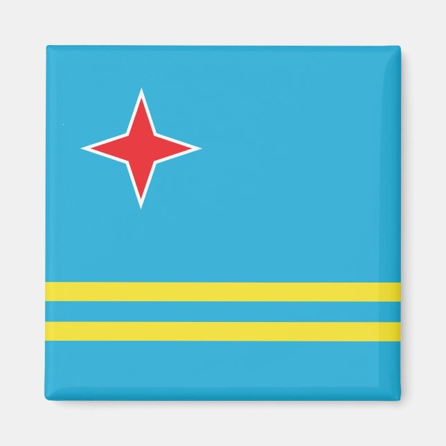 Aruba High Quality Flagga Magnet (Framsidan)