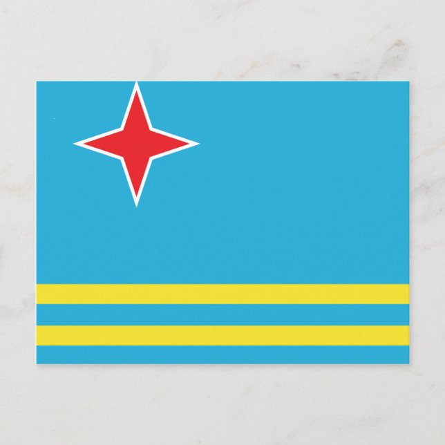 Aruba High Quality Flagga Vykort (Framsida)