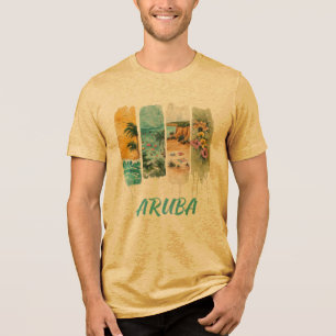 Aruba i penseldrag design t shirt