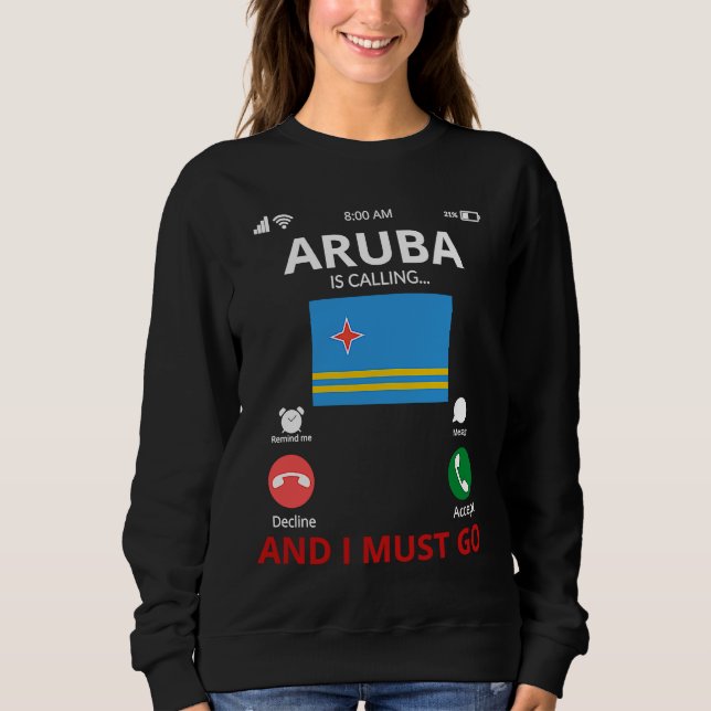 Aruba Is Calling T Shirt (Framsida)