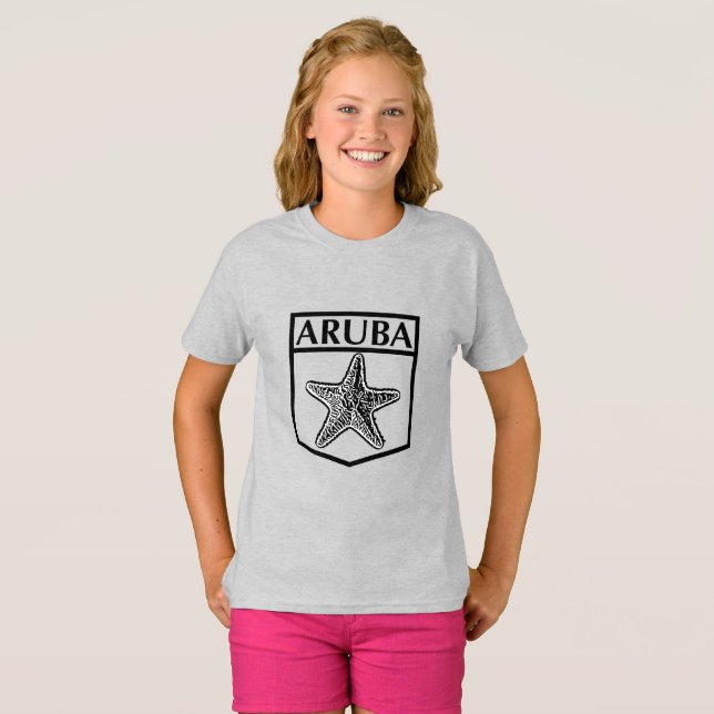 Aruba Island Design - Girls'Basic T-Shirt (Hel framsida)
