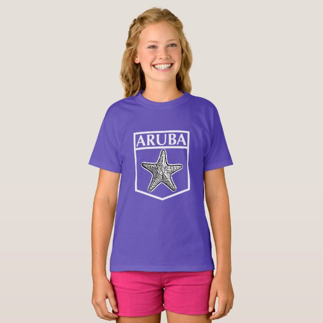 Aruba Island Design - Girls'Basic T-Shirt (Hel framsida)