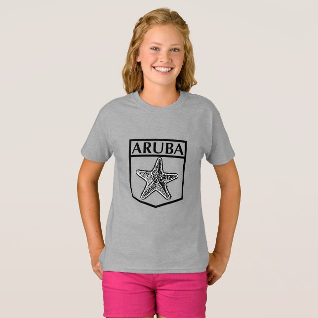 Aruba Island Design - Girls'Basic T-Shirt (Hel framsida)