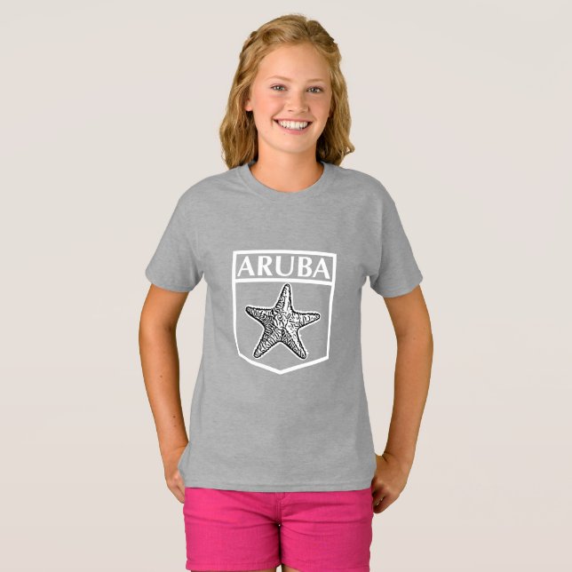 Aruba Island Design - Girls'Basic T-Shirt (Hel framsida)