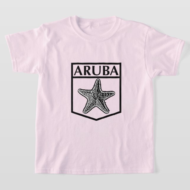 Aruba Island Design - Girls'Basic T-Shirt (Laydown)