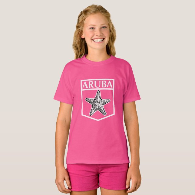 Aruba Island Design - Girls'Basic T-Shirt (Hel framsida)