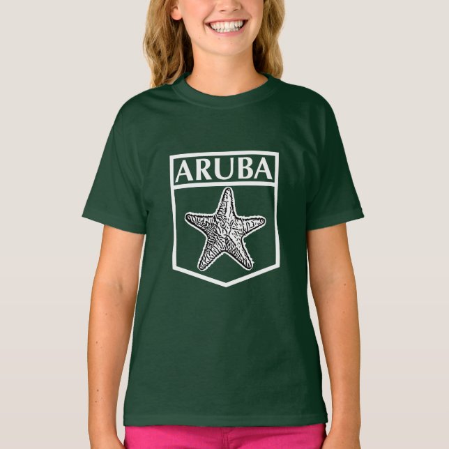 Aruba Island Design - Girls'Basic T-Shirt (Framsida)