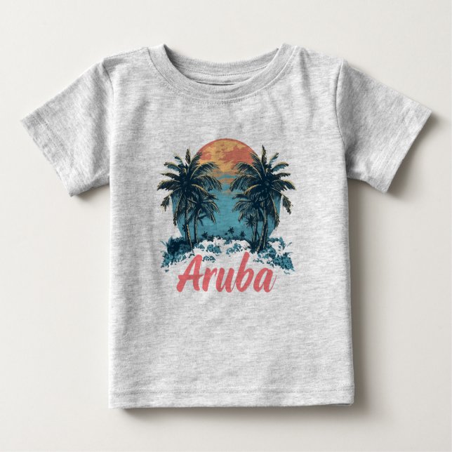 Aruba Island Design (version 2) - Baby Bra Jersey T Shirt (Framsida)