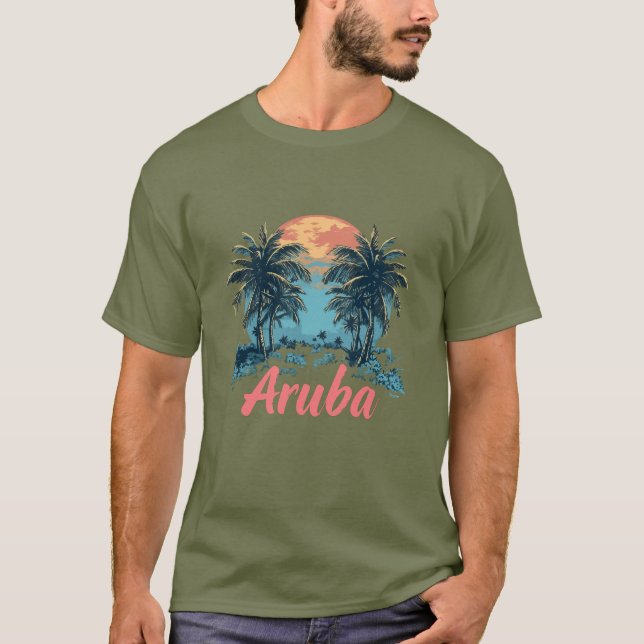 Aruba Island Design (version 2) - Grundläggande Mö T Shirt (Framsida)