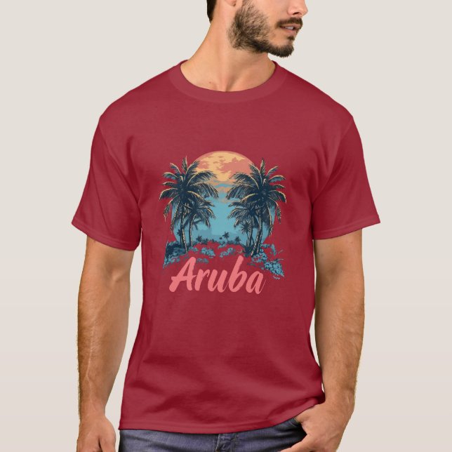 Aruba Island Design (version 2) - Grundläggande Mö T Shirt (Framsida)