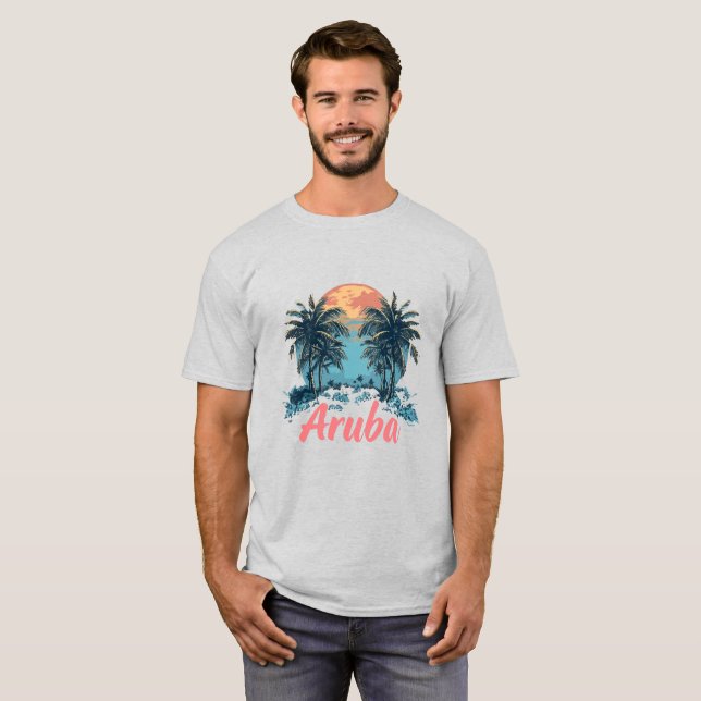 Aruba Island Design (version 2) - Manar Basic T-Sh T Shirt (Hel framsida)