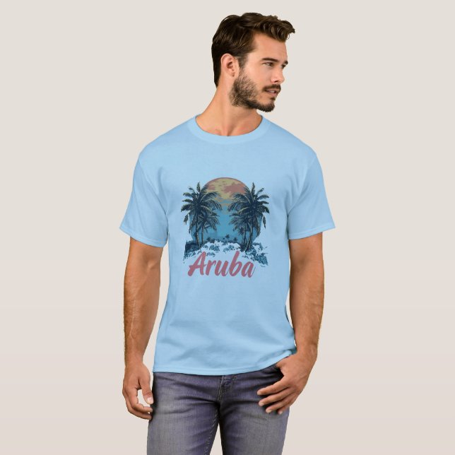 Aruba Island Design (version 2) - Manar Basic T-Sh T Shirt (Hel framsida)