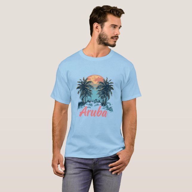 Aruba Island Design (version 2) - Manar Basic T-Sh T Shirt (Hel framsida)