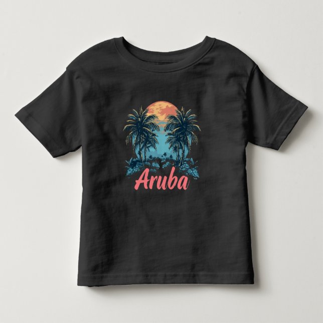 Aruba Island Design (version 2) - Småbarn Bra Jer T Shirt (Framsida)