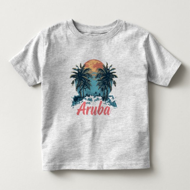 Aruba Island Design (version 2) - Småbarn Bra Jer T Shirt (Framsida)