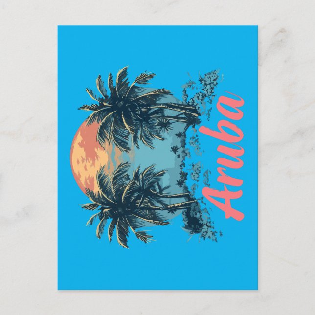 Aruba Island Design (version 2) - Standard Postcar Vykort (Framsida)