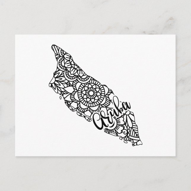 Aruba Island Karta Travel Vykort (Framsida)