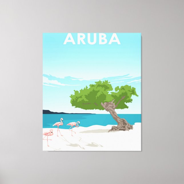 Aruba Island Travel Flamingo | FamiljeFlamingo Canvastryck (Framsida)